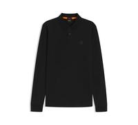 Boss Orange Passerby Mens Long Sleeve Stretch-Cotton Polo Shirt with Logo Patch NOS - Black - Size Small
