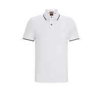 BOSS Mens Passertip Logo-Patch Slim-fit Polo Shirt in Stretch Cotton