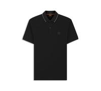 Boss Orange Passertip Mens Short Sleeve Polo Shirt With Tipped Collar - Black - Size Large