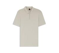 BOSS Polo Shirt Passerzip - Slim Fit Zip-Neck, Stretch Cotton - Open Grey XL