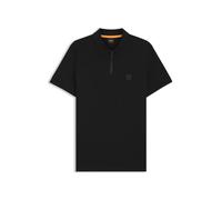 BOSS Mens Passerzip Zip-Neck Slim-fit Polo Shirt in Stretch Cotton Black
