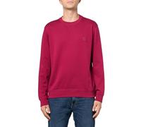 BOSS Men's Patch Logo French Terry Pullover Cotton Sweatshirt, Crimson Red, XL