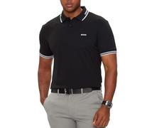 Men's BOSS Green Paul Mens Short Sleeve Polo Shirt With Contrast Tipping - Black - Size: 40/Regular