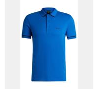 Boss Mens Paule Interlock Cotton Slim Fit Polo Shirt in Blue - Size 2XL