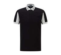 BOSS Mens Pavel Cotton-Jersey Polo Shirt with Short Sleeves and Embossed Logo Black