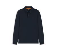 Pe Interlock Long Sleeve Polo Shirt Dark Blue, XL
