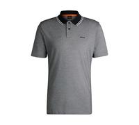 BOSS Mens PeoxfordNew Cotton-piqué Polo Shirt with Logo Print Black