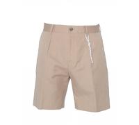 BOSS Mens Pepe Light Beige Relaxed Fit Pleat-Front Shorts BEIGE 50