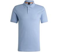 BOSS Mens Piqué Polo Top Open Blue L