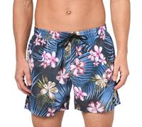 BOSS Men's Piranha Swim Trunks, Light Blue, Tropical, XXL