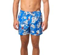 BOSS Men's Piranha Tropical Print Swim Trunks, Nautical Blue, XL