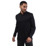 Boss Mens Pirol Long-Sleeved Polo Shirt - Dark Blue - L - Dark Blue - 100% Cotton