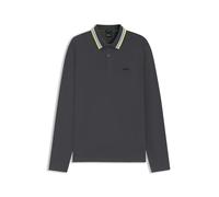 BOSS Mens Plisy Cotton-piqué Polo Shirt with Contrast Logo