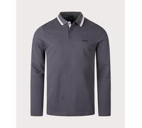 BOSS Long-sleeved polo shirt in cotton piqué - Style Plisy, 50536609 Dark Grey XXL