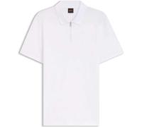 BOSS Mens Polo Shirt Hugo Boss Passerzip Stretch Cotton Slim Fit Polo in White