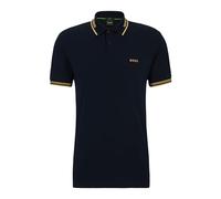 Men's BOSS Green Paul Mens Short Sleeve Polo Shirt With Contrast Tipping NOS - Navy - Size: 44/Regular