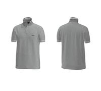 BOSS Green Paddy Mens Cotton-Piqué Polo Shirt with Contrast Logo - Silver 046