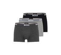 BOSS Men's Power 3-Pack Bold Logo Boxer Briefs, Gray/Charcoal/Black, M (Pack of 2)