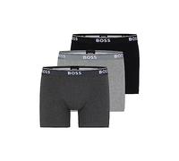 BOSS Men's Power 3-Pack Bold Logo Boxer Briefs, Gray/Charcoal/Black, XL (Pack of 3)