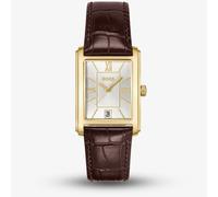 BOSS Mens Principle Gold Tone Brown Leather Strap Watch 1514300