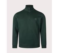 BOSS Mens Zetrust Logo-patch zip-neck sweatshirt in cotton terry