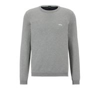 BOSS Mens Rallo Organic Cotton Logo Jumper, Grey Sweater LIGHT PASTEL GREY L