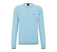 BOSS Mens Rallo Organic Cotton Logo Jumper, Pastel Blue Sweater PASTEL BLUE XL