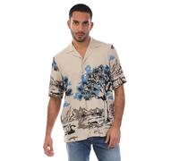 Boss Mens Rayer Shirt - Beige - XS - Beige - 100% Viscose