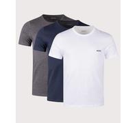 BOSS Mens Tshirt RN 3P Classic Three-Pack of Cotton Underwear T-Shirts with Logos