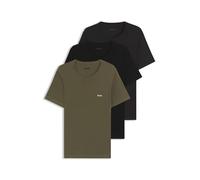 BOSS Mens Regular Fit Crew Neck T-Shirt 3 Pack Short Sleeve Black/Khaki/Charcoal 983 L