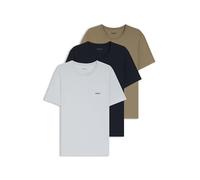 BOSS Three-pack of underwear T-shirts in cotton - Style TShirtRN 3P Classic, 50532470 Grey / Blue / Beige S