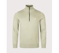 BOSS Mens Regular Fit Kanobix Quarter Zip Jumper - Colour: 370 Open Green - Size: XXL