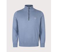 BOSS Mens Regular Fit Kanobix Quarter Zip Jumper - Colour: 424 Medium Blue - Size: XL