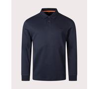 Pe Interlock Long Sleeve Polo Shirt Dark Blue, Large