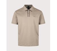 BOSS Striped-trim polo shirt in interlock cotton - Style PL_Cord Paddy, 50570008 Light Brown L