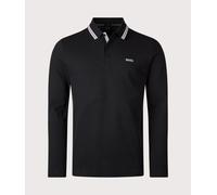 BOSS Mens Regular Fit Plisy Long Sleeve Polo Shirt - Colour: 001 Black - Size: XL