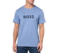 BOSS Men's Regular Fit Short Sleeve Beach T-Shirt Swimwear Cover Up, Light Blue Berry, XXL