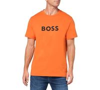 BOSS Men's Regular Fit Short Sleeve Beach T-Shirt Swimwear Cover Up, Papaya Orange, S