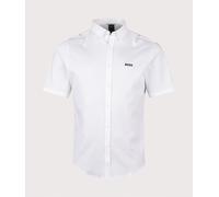 Boss Motion 10263169 Green Short Sleeve Shirt White M Men
