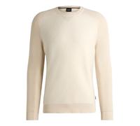 BOSS Men's Regular Fit Sweater In Mixed Materials H-EMATERO 50526864 Ivory