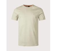 Boss Mens BOSS ORANGE Tales T-Shirt with Logo Patch Premium Cotton L Green