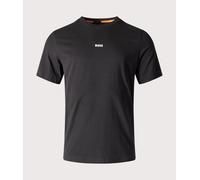 Boss Orange TChup Mens Crew Neck Small Logo T-Shirt - Black Cotton - Size Small