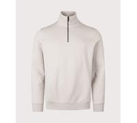 BOSS Cotton-terry Sweatshirt With Zip Collar Grey