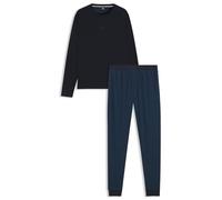 BOSS Mens Relax Long Set Cotton pyjama set with monograms and logos