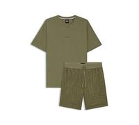 BOSS Mens Relax Short Set Gift-boxed pyjamas in cotton with logo and monograms