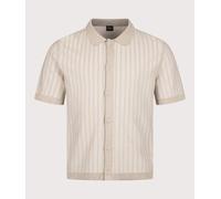 BOSS Mens Relaxed Fit Kodd Knitted Polo Shirt - Colour: 271 Light Beige - Size: Large