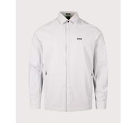 BOSS Mens Relaxed Fit Urban TechDobby Overshirt - Colour: 054 Light/Pastel Grey - Size: XL