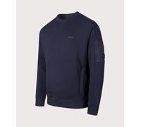 BOSS Mens Relaxed Fit We Mixed Sweatshirt - Colour: 404 Dark Blue - Size: Large Large