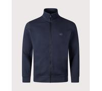 BOSS Mens Zestart Cotton-terry zip-up jacket with logo badge