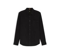 BOSS Mens Relegant 6 Regular-fit Shirt in Cotton Corduroy Black